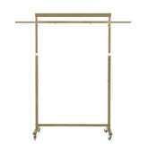Meoktong Gold Clothes Rack Coat Stand Hanging Adjustable Rollable Steel